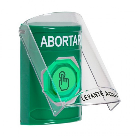 SS21A6AB-ES STI Green Indoor Flush/Surface w/ Horn Momentary (Illuminated) Stopper Station w/ ABORT Spanish