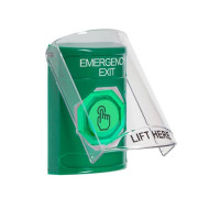 SS21A6EX-EN STI Green Indoor Flush/Surface w/ Horn Momentary (Illuminated) Stopper Station w/ EMERGENCY EXIT Label
