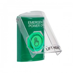 SS21A6PO-EN STI Green Indoor Flush/Surface w/ Horn Momentary (Illuminated) Stopper Station w/ EMERGENCY POWER OFF Label