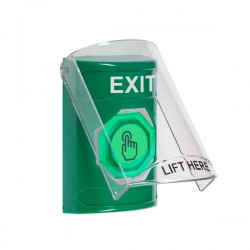SS21A6XT-EN STI Green Indoor Flush/Surface w/ Horn Momentary (Illuminated) Stopper Station w/ EXIT Label