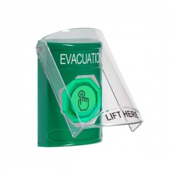 SS21A7EV-EN STI Green Indoor Flush/Surface w/ Horn Weather Resistant Momentary Stopper Station w/ EVACUATION Label