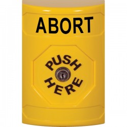 SS2200AB-EN STI Yellow No Cover Key-to-Reset Stopper Station with ABORT Label English