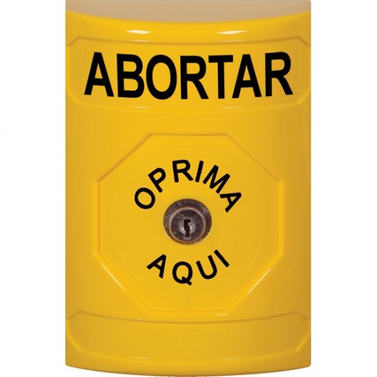 SS2200AB-ES STI Yellow No Cover Key-to-Reset Stopper Station with ABORT Label Spanish