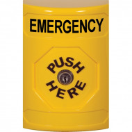 SS2200EM-EN STI Yellow No Cover Key-to-Reset Stopper Station with EMERGENCY Label English