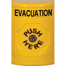 SS2200EV-EN STI Yellow No Cover Key-to-Reset Stopper Station with EVACUATION Label English