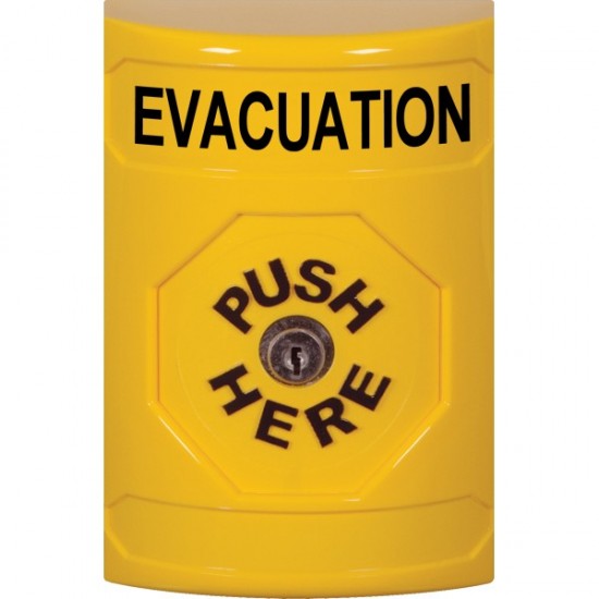 SS2200EV-EN STI Yellow No Cover Key-to-Reset Stopper Station with EVACUATION Label English
