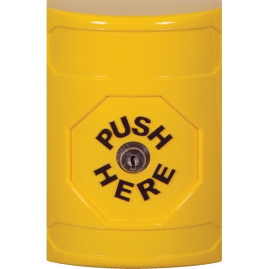 SS2200NT-EN STI Yellow No Cover Key-to-Reset Stopper Station with No Text Label English