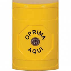 SS2200NT-ES STI Yellow No Cover Key-to-Reset Stopper Station with No Text Label Spanish