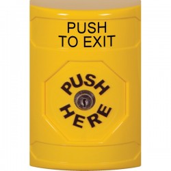 SS2200PX-EN STI Yellow No Cover Key-to-Reset Stopper Station with PUSH TO EXIT Label English