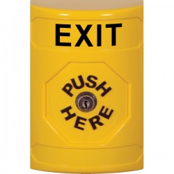 SS2200XT-EN STI Yellow No Cover Key-to-Reset Stopper Station with EXIT Label English