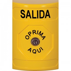 SS2200XT-ES STI Yellow No Cover Key-to-Reset Stopper Station with EXIT Label Spanish