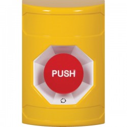 SS2201NT-EN STI Yellow No Cover Turn-to-Reset Stopper Station with No Text Label English