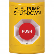 SS2201PS-EN STI Yellow No Cover Turn-to-Reset Stopper Station with FUEL PUMP SHUT DOWN Label English