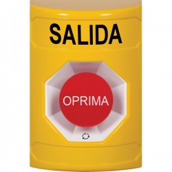 SS2201XT-ES STI Yellow No Cover Turn-to-Reset Stopper Station with EXIT Label Spanish