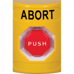 SS2202AB-EN STI Yellow No Cover Key-to-Reset (Illuminated) Stopper Station with ABORT Label English