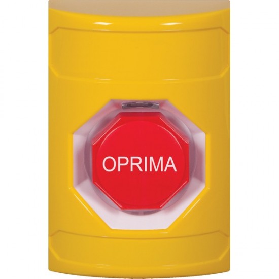 SS2202NT-ES STI Yellow No Cover Key-to-Reset (Illuminated) Stopper Station with No Text Label Spanish