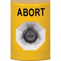 SS2203AB-EN STI Yellow No Cover Key-to-Activate Stopper Station with ABORT Label English