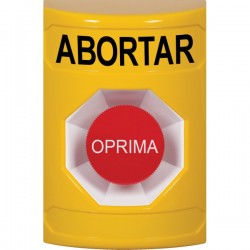 SS2204AB-ES STI Yellow No Cover Momentary Stopper Station with ABORT Label Spanish