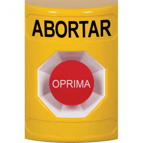 SS2204AB-ES STI Yellow No Cover Momentary Stopper Station with ABORT Label Spanish