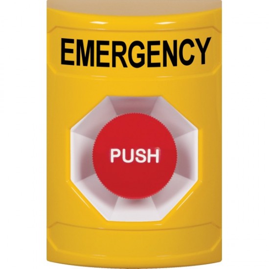 SS2204EM-EN STI Yellow No Cover Momentary Stopper Station with EMERGENCY Label English SS2204EM-EN STI Yellow No Cover Momentary Stopper Station with EMERGENCY Label English