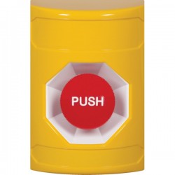 SS2204NT-EN STI Yellow No Cover Momentary Stopper Station with No Text Label English