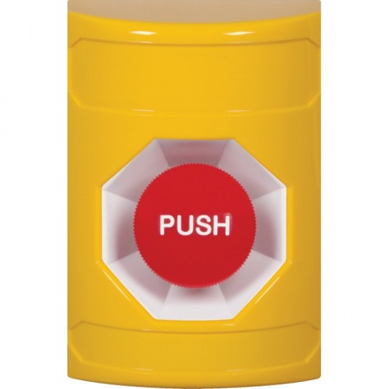 SS2204NT-EN STI Yellow No Cover Momentary Stopper Station with No Text Label English