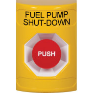 SS2204PS-EN STI Yellow No Cover Momentary Stopper Station with FUEL PUMP SHUT DOWN Label English