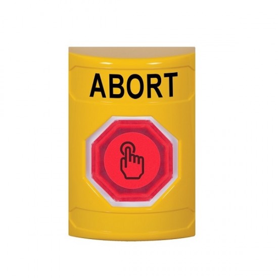 SS2206AB-EN STI Yellow No Cover Momentary (Illuminated) with Red Lens Stopper Station with ABORT Label English