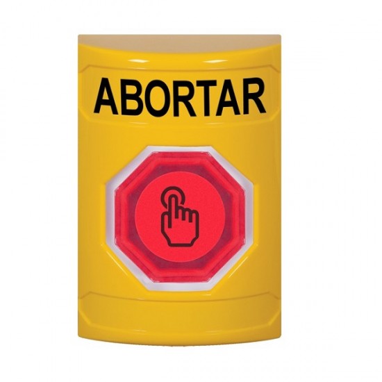 SS2206AB-ES STI Yellow No Cover Momentary (Illuminated) with Red Lens Stopper Station with ABORT Label Spanish
