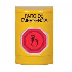 SS2206ES-ES STI Yellow No Cover Momentary (Illuminated) with Red Lens Stopper Station with EMERGENCY STOP Label Spanish