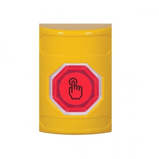 SS2206NT-EN STI Yellow No Cover Momentary (Illuminated) with Red Lens Stopper Station with No Text Label English