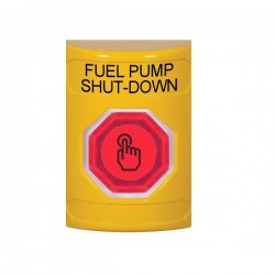 SS2206PS-EN STI Yellow No Cover Momentary (Illuminated) with Red Lens Stopper Station with FUEL PUMP SHUT DOWN Label English