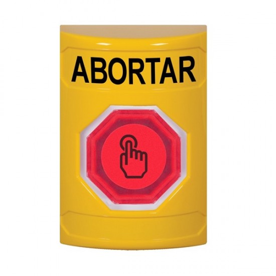 SS2207AB-ES STI Yellow No Cover Weather Resistant Momentary Stopper Station w/ ABORT Spanish