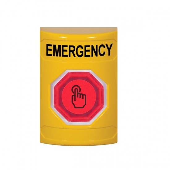 SS2207EM-EN STI Yellow No Cover Weather Resistant Momentary Stopper Station w/ EMERGENCY Label SS2207EM-EN STI Yellow No Cover Weather Resistant Momentary Stopper Station w/ EMERGENCY Label
