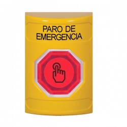 SS2207ES-ES STI Yellow No Cover Weather Resistant Momentary Stopper Station w/ EMERGENCY STOP Spanish