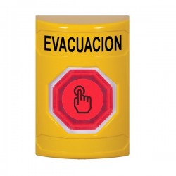 SS2207EV-ES STI Yellow No Cover Weather Resistant Momentary Stopper Station w/ EVACUATION Spanish