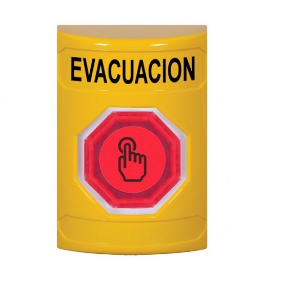 SS2207EV-ES STI Yellow No Cover Weather Resistant Momentary Stopper Station w/ EVACUATION Spanish