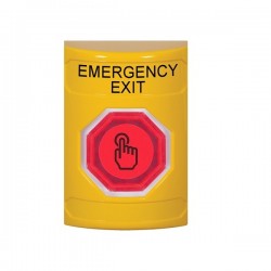 SS2207EX-EN STI Yellow No Cover Weather Resistant Momentary Stopper Station w/ EMERGENCY EXIT Label