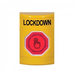 SS2207LD-EN STI Yellow No Cover Weather Resistant Momentary Stopper Station w/ LOCKDOWN Label