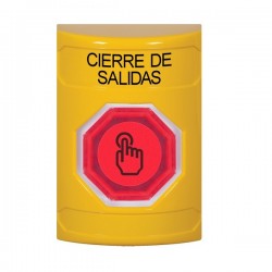 SS2207LD-ES STI Yellow No Cover Weather Resistant Momentary Stopper Station w/ LOCKDOWN Spanish