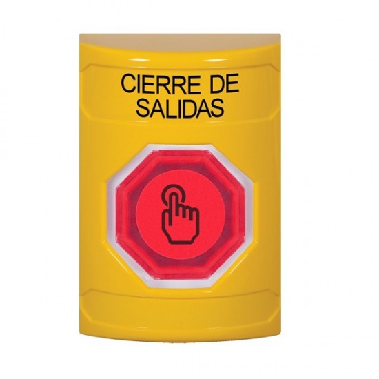 SS2207LD-ES STI Yellow No Cover Weather Resistant Momentary Stopper Station w/ LOCKDOWN Spanish