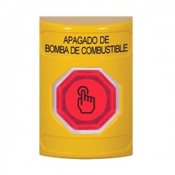 SS2207PS-ES STI Yellow No Cover Weather Resistant Momentary Stopper Station w/ FUEL PUMP SHUT DOWN Spanish