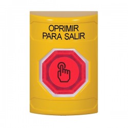 SS2207PX-ES STI Yellow No Cover Weather Resistant Momentary Stopper Station w/ PUSH TO EXIT Spanish