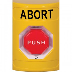 SS2209AB-EN STI Yellow No Cover Turn-to-Reset (Illuminated) Stopper Station with ABORT Label English
