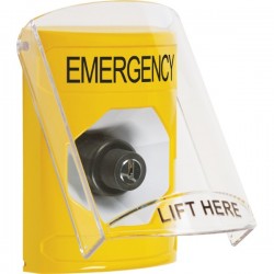 SS2223EM-EN STI Yellow Indoor Only Flush or Surface Key-to-Activate Stopper Station with EMERGENCY Label English SS2223EM-EN STI Yellow Indoor Only Flush or Surface Key-to-Activate Stopper Station with EMERGENCY Label English