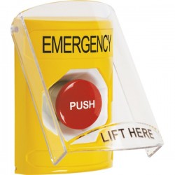 SS2224EM-EN STI Yellow Indoor Only Flush or Surface Momentary Stopper Station with EMERGENCY Label English SS2224EM-EN STI Yellow Indoor Only Flush or Surface Momentary Stopper Station with EMERGENCY Label English