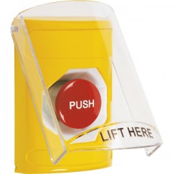 SS2224NT-EN STI Yellow Indoor Only Flush or Surface Momentary Stopper Station with No Text Label English