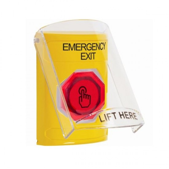 SS2226EX-EN STI Yellow Indoor Flush/Surface Momentary (Illuminated) Stopper Station w/ EMERGENCY EXIT Label