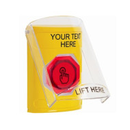 SS2226ZA-EN STI Yellow Indoor Flush/Surface Momentary (Illuminated) Stopper Station w/ Custom Text Label