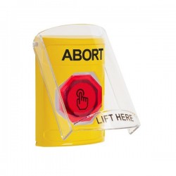 SS2227AB-EN STI Yellow Indoor Flush/Surface Weather Resistant Momentary Stopper Station w/ ABORT Label